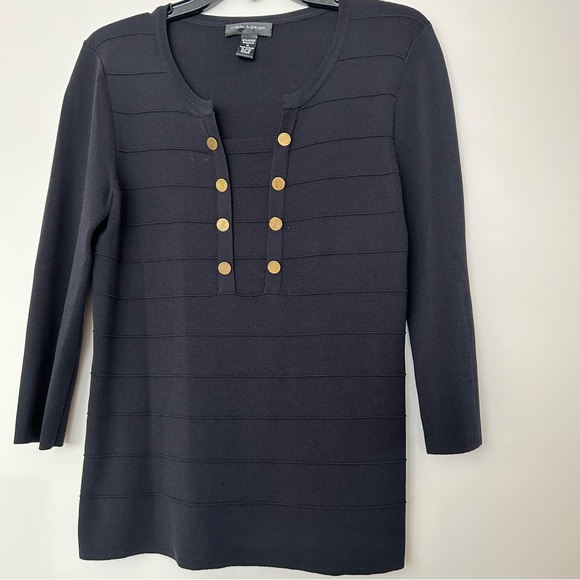 Cable & Gauge 3/4 Sleeve Sweater Top - Picture 4 of 8